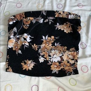 Strapless floral top